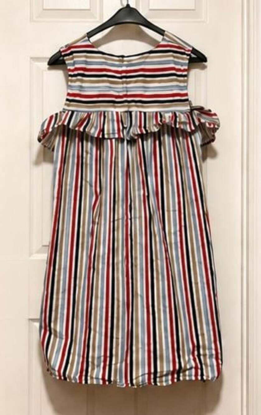June & Hudson Striped Ruffle Midi Dress